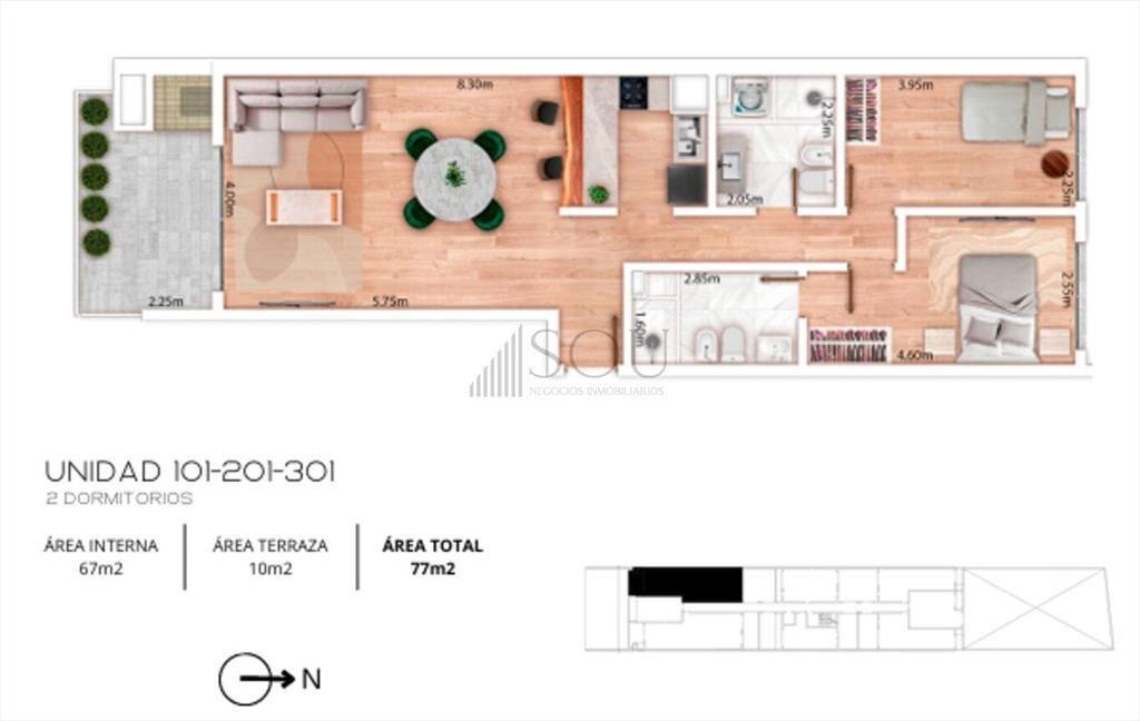 Venta apartamento 2 dormitorios en Malvin