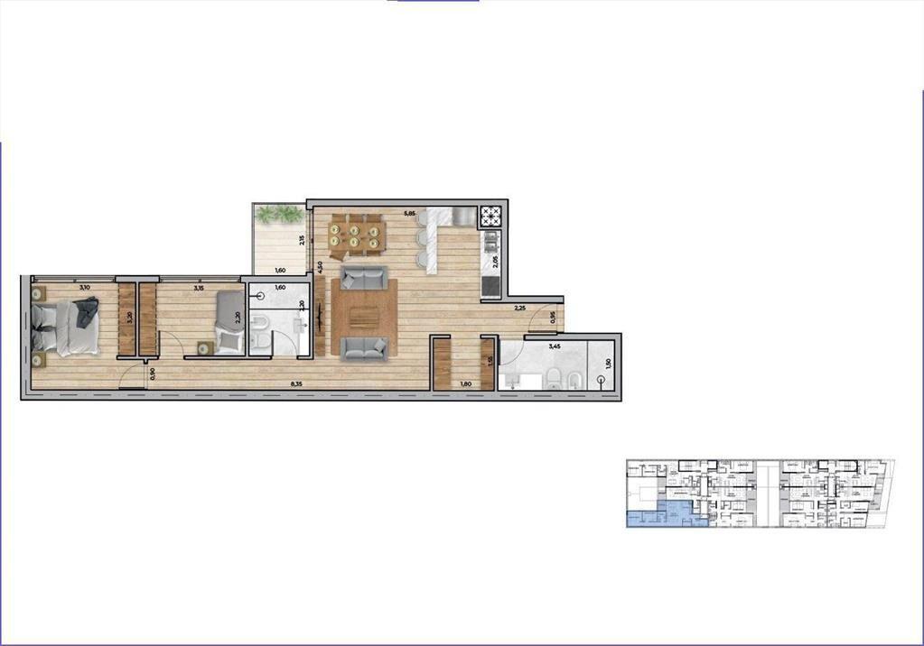 Apartamento de dos dormitorios en venta en Punta Carretas -