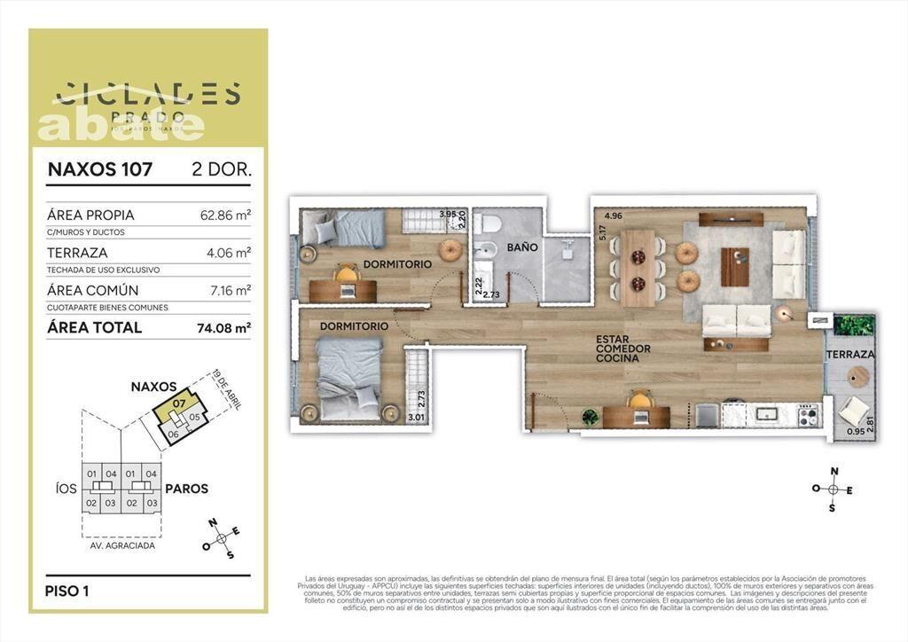 Apartamento 1 dormitorio a estrenar en Prado