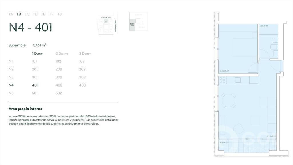 Venta apartamento de 1 dormitorio en Carrasco