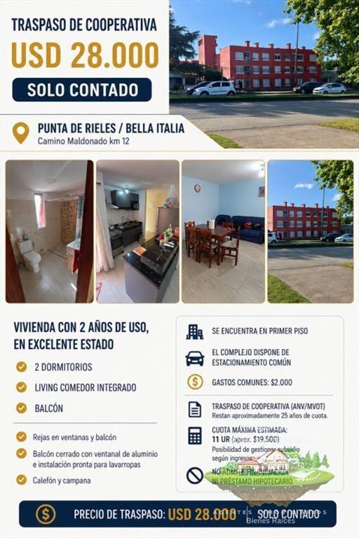 Traspaso Cooperativa en Punta de Rieles-Bella Italia