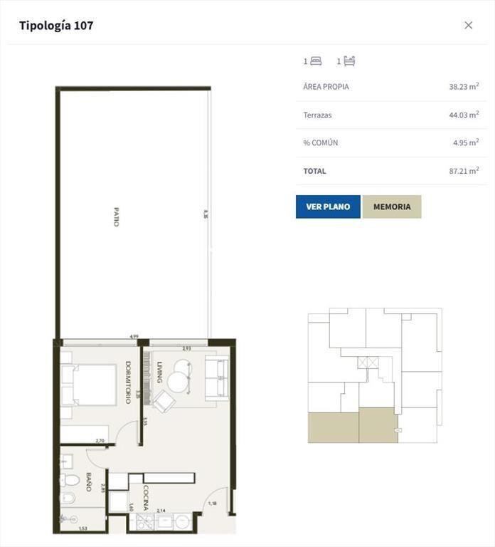 Venta Apartamento 1 Dormitorio en el Centro