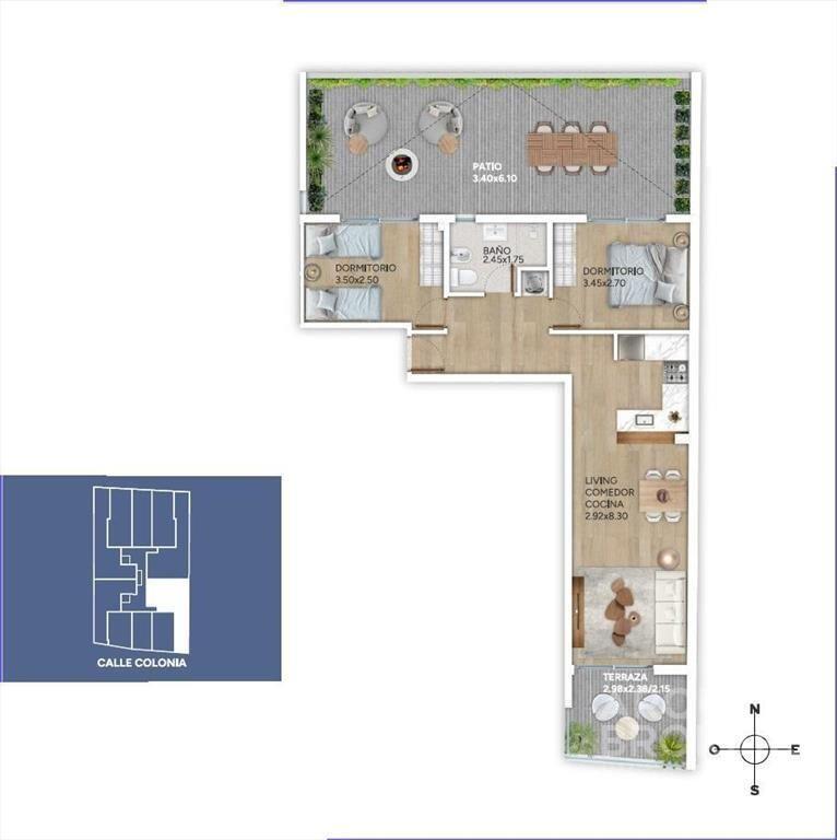 Apartamento de dos dormitorios en venta en Cordón - 106