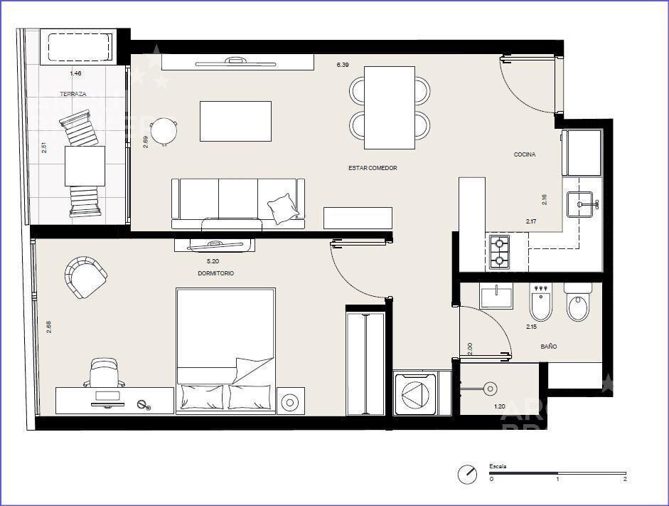Apartamento de un dormitorio en venta en Buceo - 318