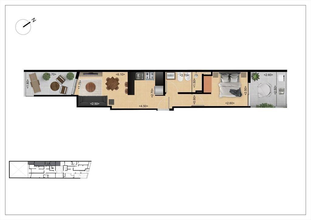 Apartamento de un dormitorio en venta en La Blanqueada - 00