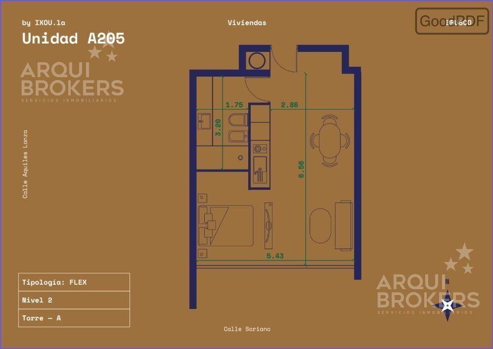 Apartamento monoambiente en venta en Centro -205A