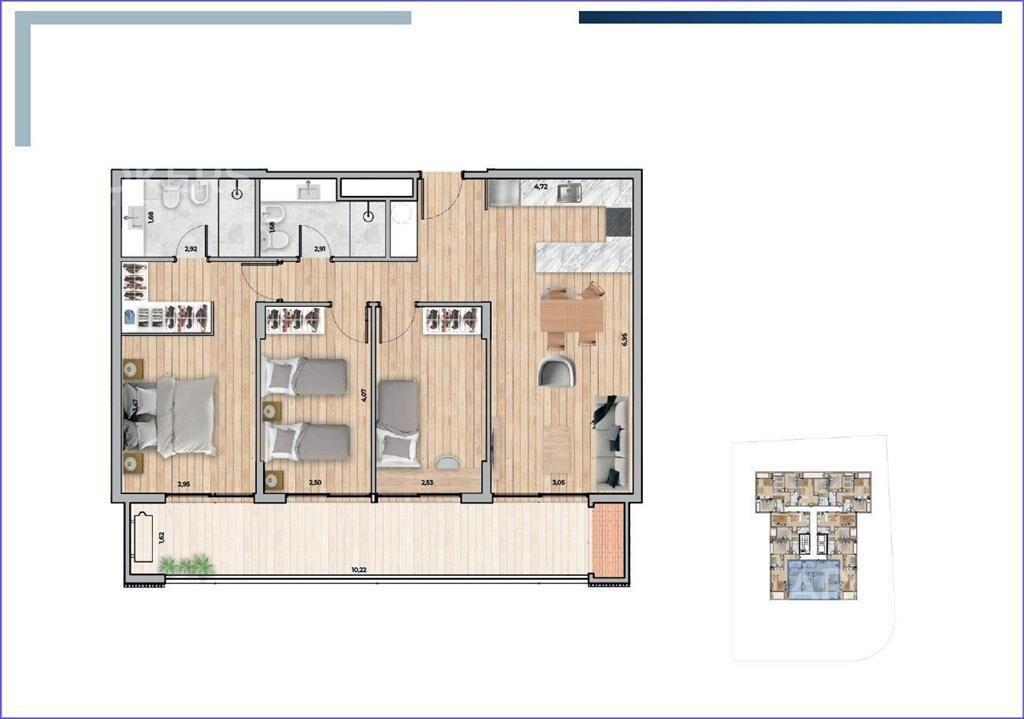 Apartamento de tres dormitorios en venta en Lagomar