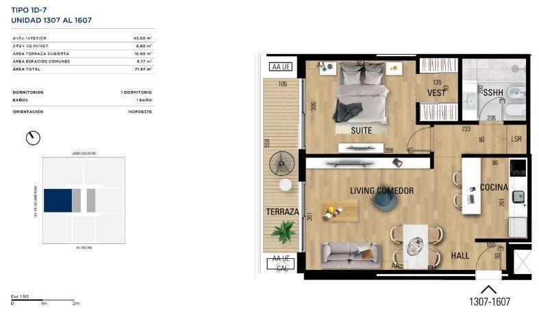 Apartamento de un dormitorio en venta en Carrasco - 1307