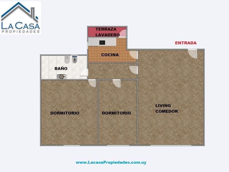 Apartamento en alquiler de 2 dormitorios en Cordón