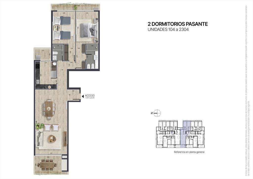 Departamento de 2 dormitorio en venta, Nuevo en -