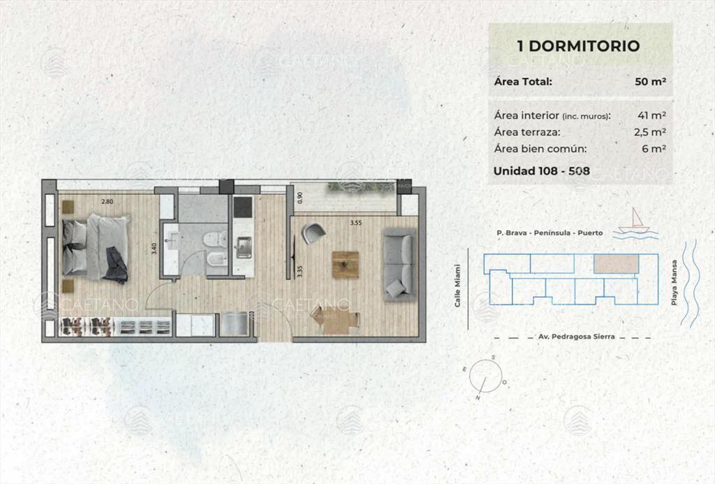 Venta apartamento 1 dormitorio. Playa mansa, del