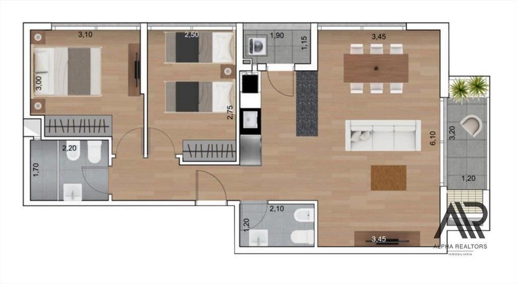 Apartamento de 2 dormitorios, con terraza y parrillero ...