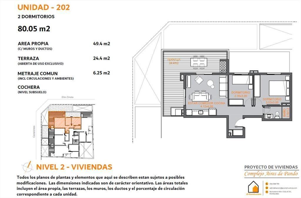 Venta apartamento 2 dormitorios en Aires de Pando