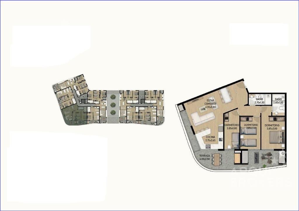 Apartamento de tres dormitorios en venta en Ciudad de la Co