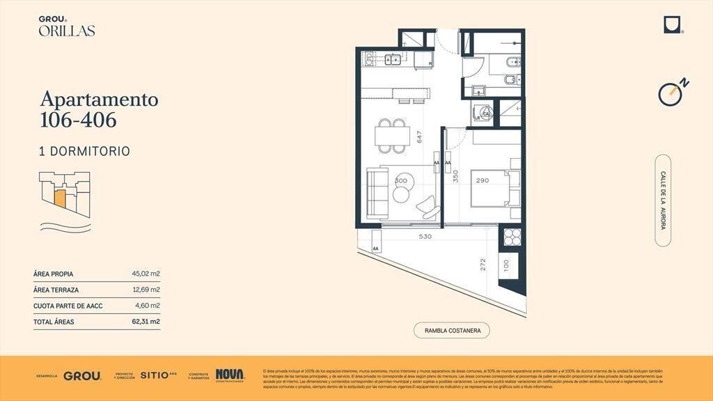 Venta Apartamento 1 Dormitorio en Ciudad de la Costa