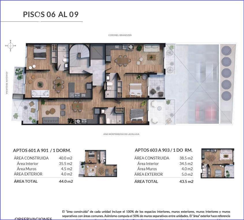 Apartamento de un dormitorio en venta en Cordón Sur - 903