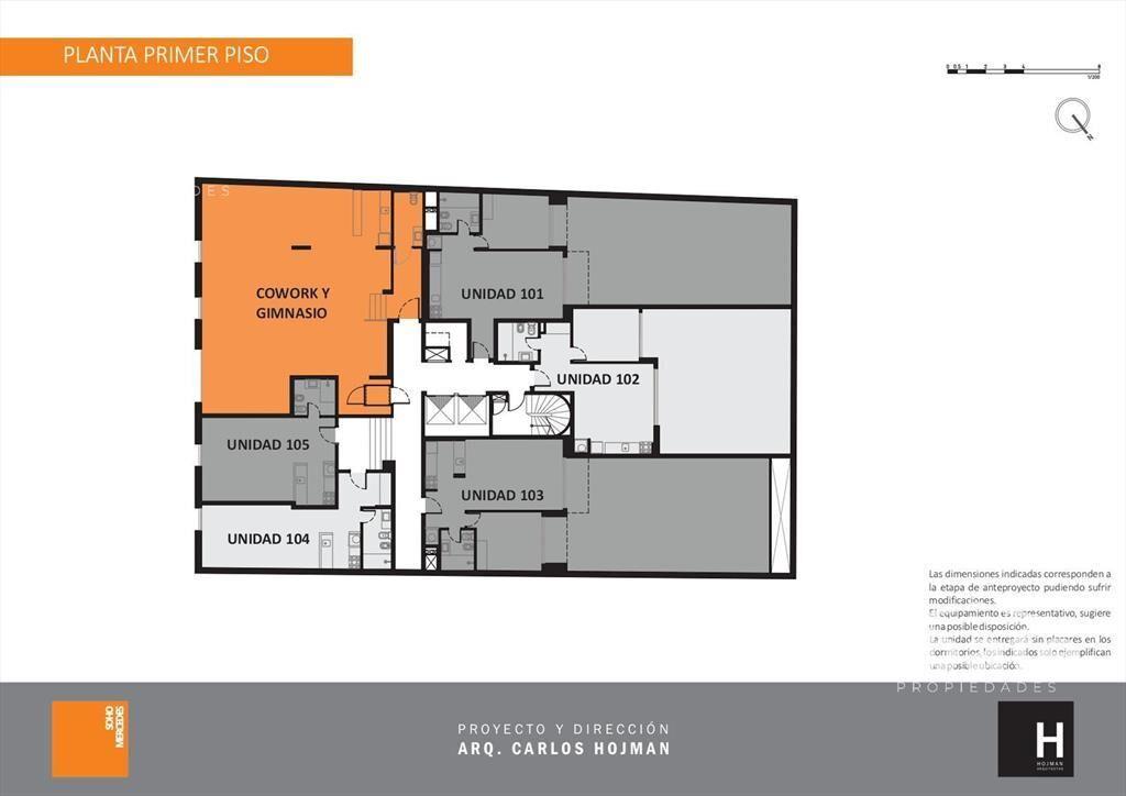 Venta apartamento 1 dormitorio con patio