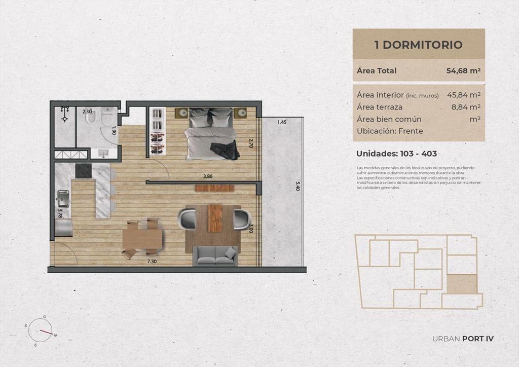 Venta Apartamento 1 Dormitorio en Pocitos