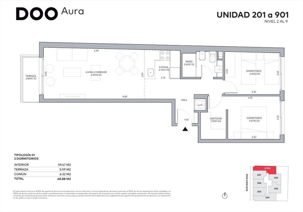 Venta dos dormitorio cordon a estrenar