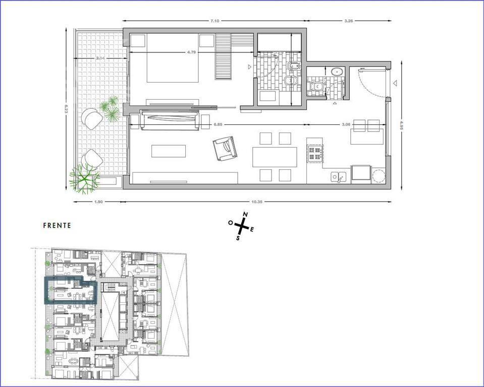 Apartamento  de un dormitorio en venta en Pocitos - 303