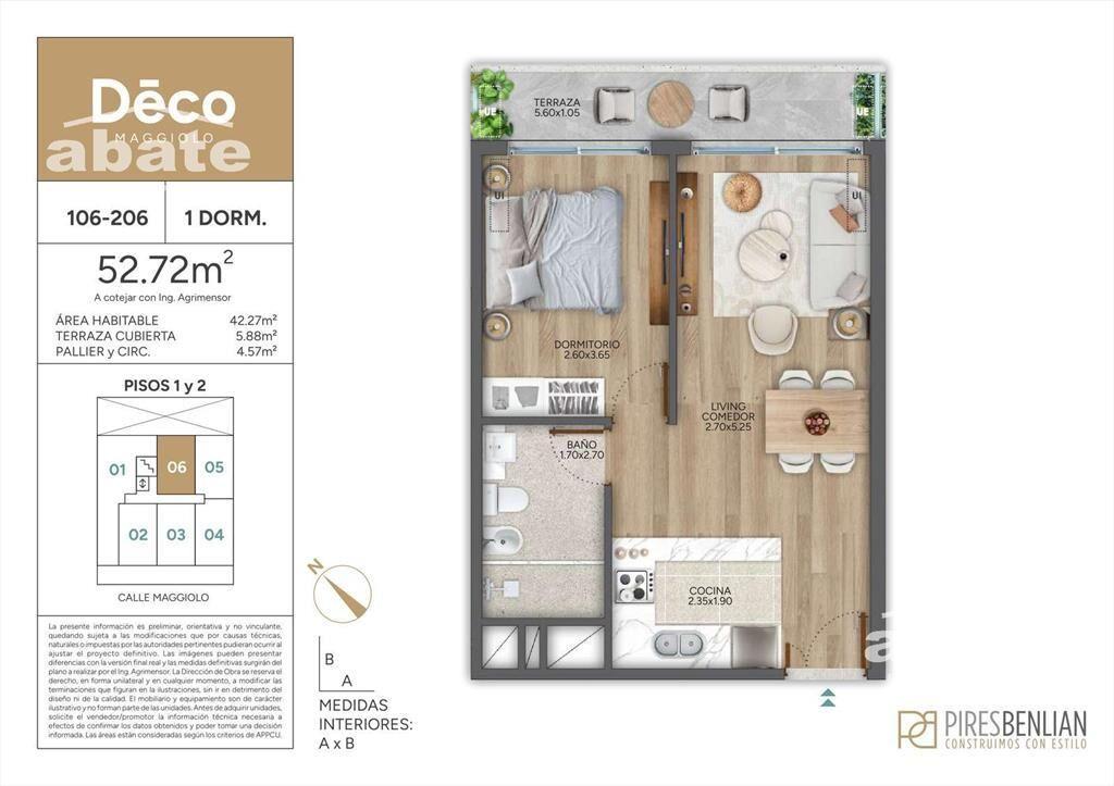 Venta Apartamento 1 dormitorio- Parque Rodó - Deco Maggiolo