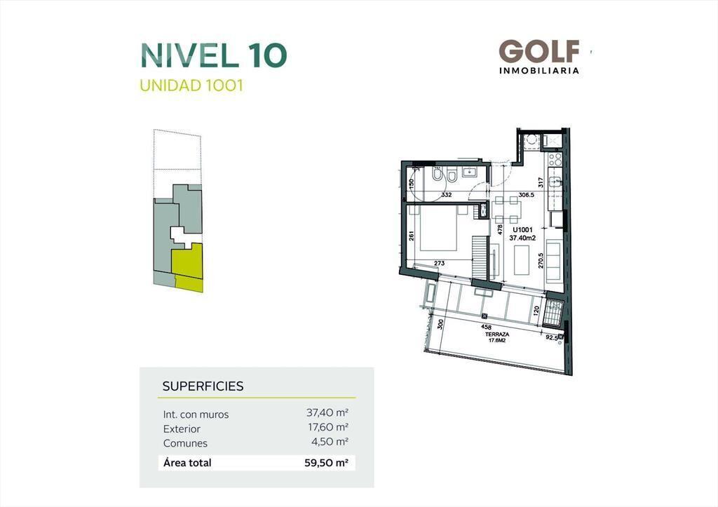 Venta apartamento de 2 dormitorios con terraza en Tres Cruc