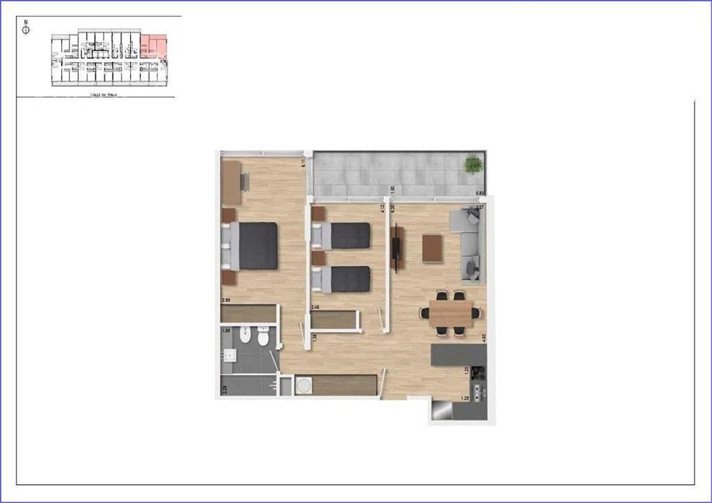 Apartamento de dos dormitorios en venta en Buceo - 507
