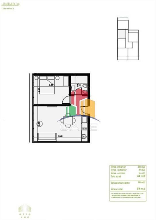 Apartamento en venta de 1 dormitorio a estrenar