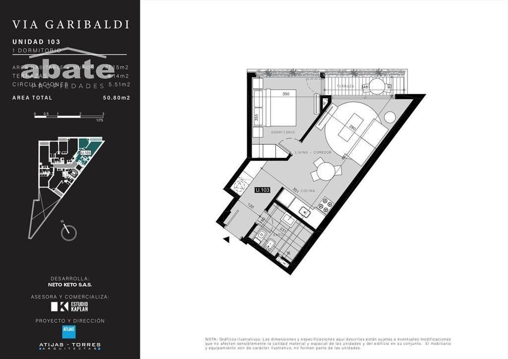 Venta apartamento 1 Dormitorio con garaje en La Comercial