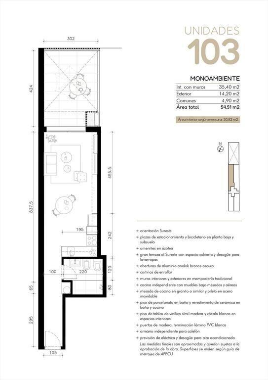 Venta Apartamento Monoambiente en Cordon Sur