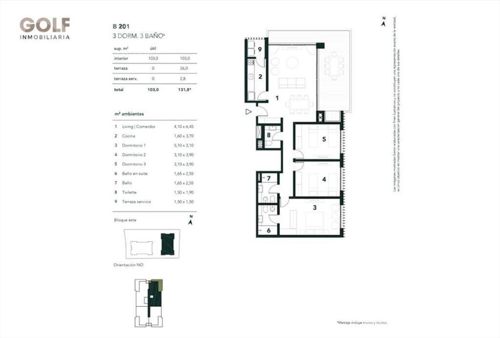 Venta apartamento de 3 dormitorios en Barrio Parques II