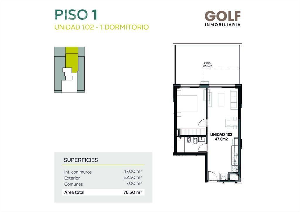 Venta apartamento de 2 dormitorios con terraza en Parque Ba
