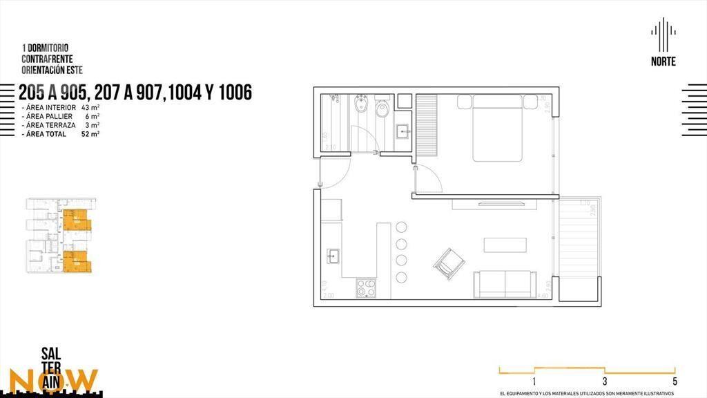 Venta de apartamento de 1 dormitorio en Cordón Sur