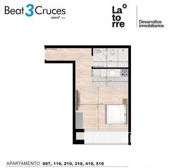 Venta apartamento Monoambiente en Tres Cruces