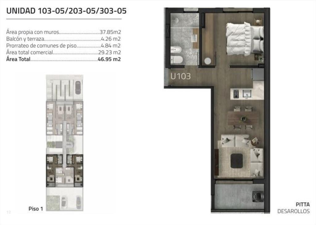Apartamento de 1 Dormitorio en Malvin