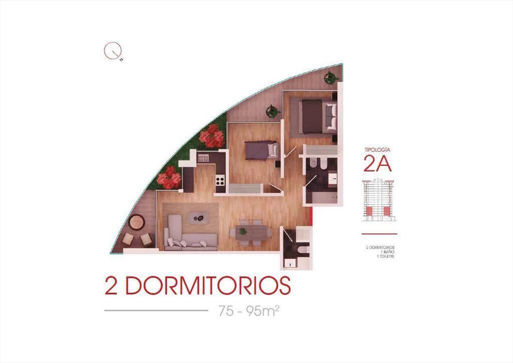 Apartamento de dos dormitorios en venta en Parque Roosevelt