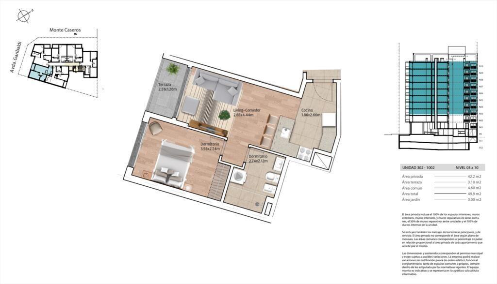 Apartamento en venta de 1 dormitorio en La Blanqueada