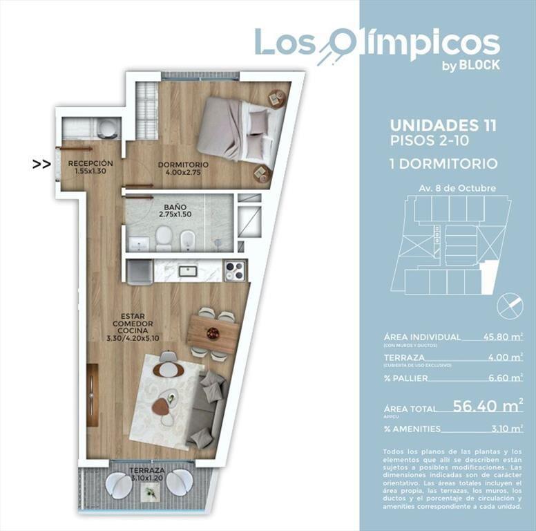 Venta 1 dormitorio C RENTA La Blanqueada