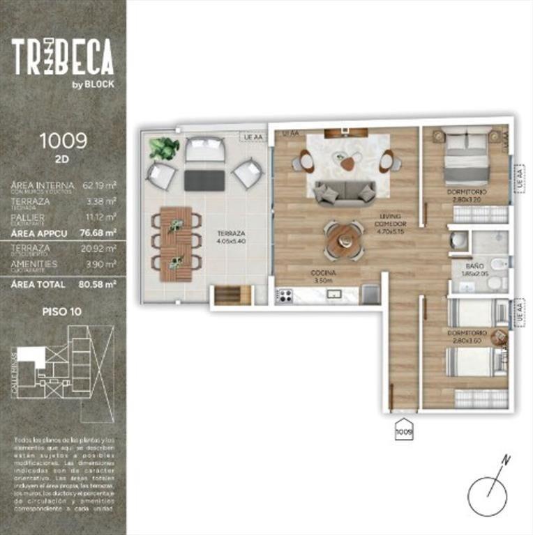 Venta 2 dormitorio en Pozo Penthouse