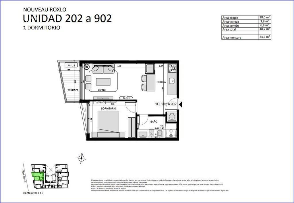 Apartamento de un dormitorio en venta en Cordón - 402