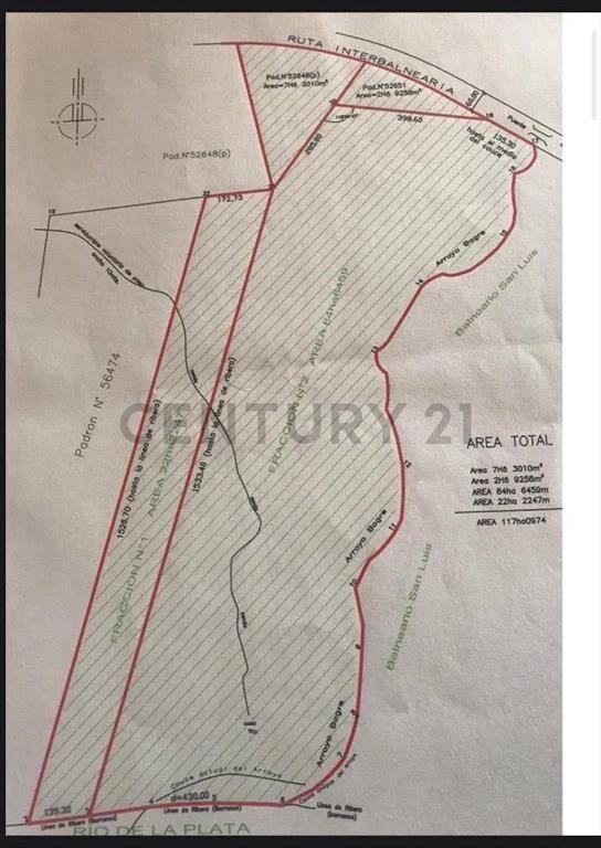 Exclusivo terreno de 117 HECTAREAS EN LA COSTA DE CANELON...