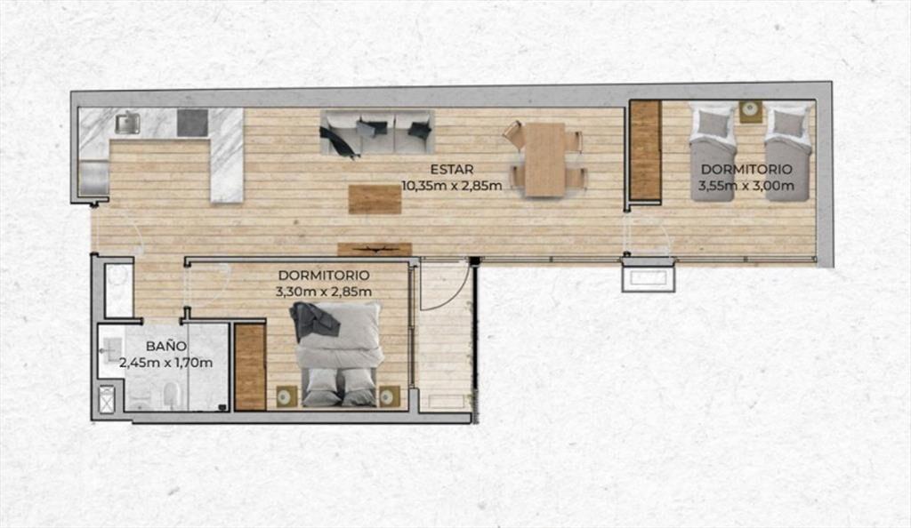 VENTA Apartamento CENTRO 2 dormitorios con balcón