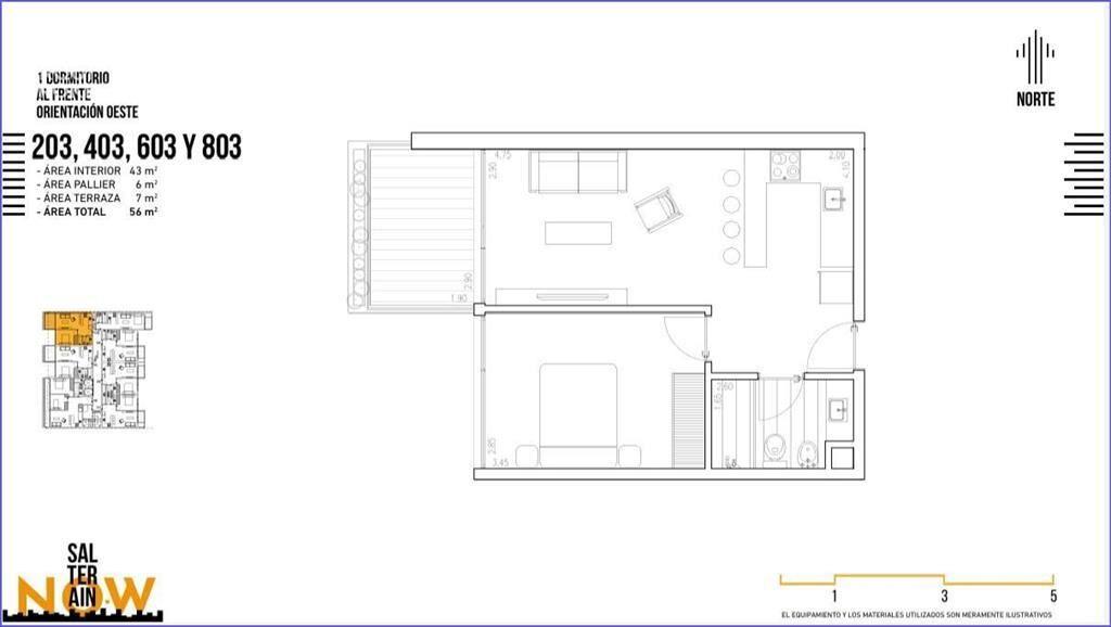 Apartamento de un dormitorio en venta en Cordón - 603