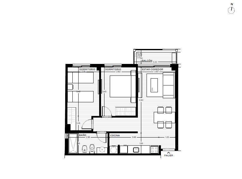 Apartamento dos dormitorios en Cordón