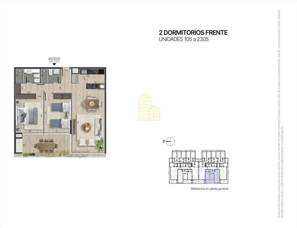 Venta apartamento 2 dormitorios punta del este Sunset Tower