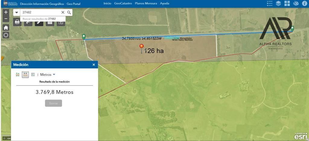 Campo en venta de 126ha ubicado en San Carlos