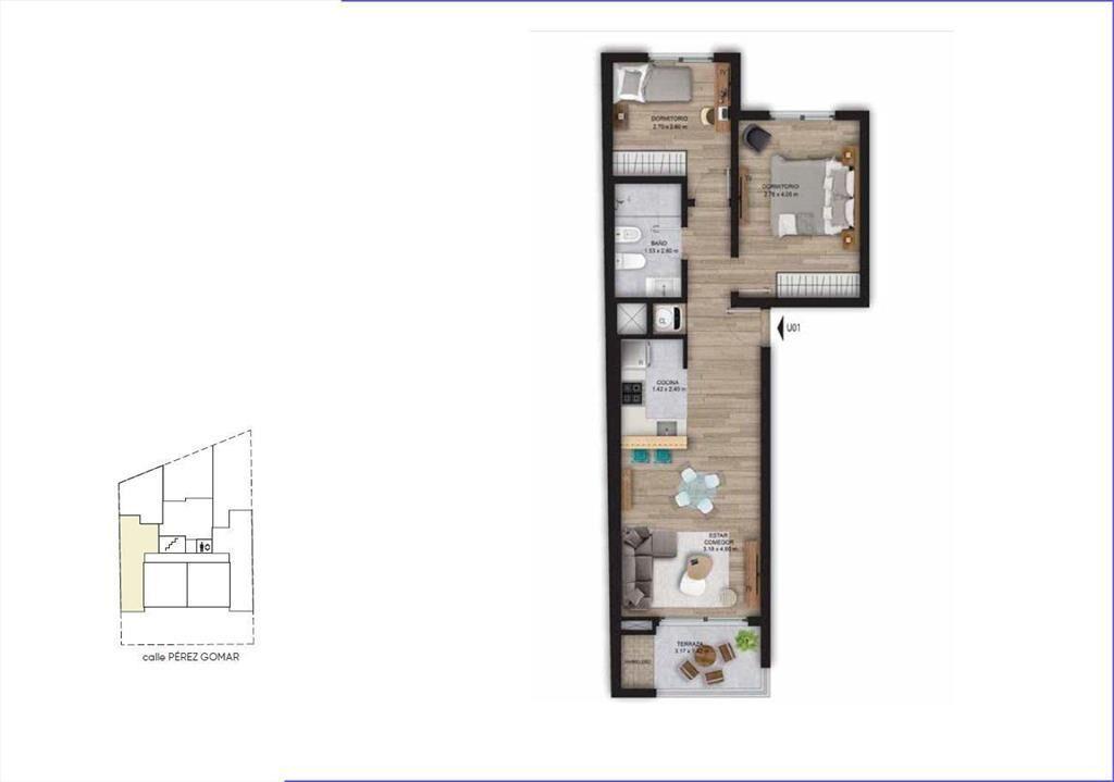 Venta apartamento dos dormitorios en Malvín - 201