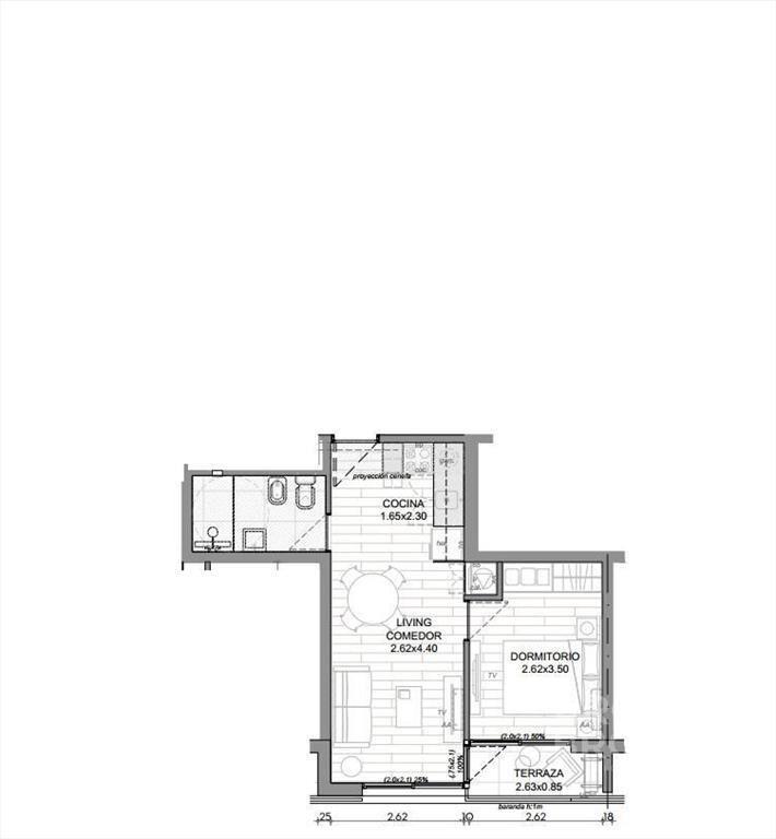 Apartamento de un dormitorio en venta en La Blanqueada - 1