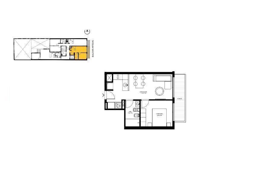 Apartamento de un dormitorio en venta en Tres Cruces - 1102