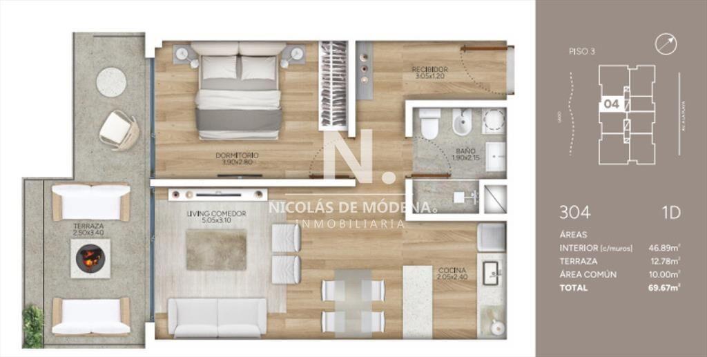Apartamento en Pozo de 1 Dormitorio en Venta.